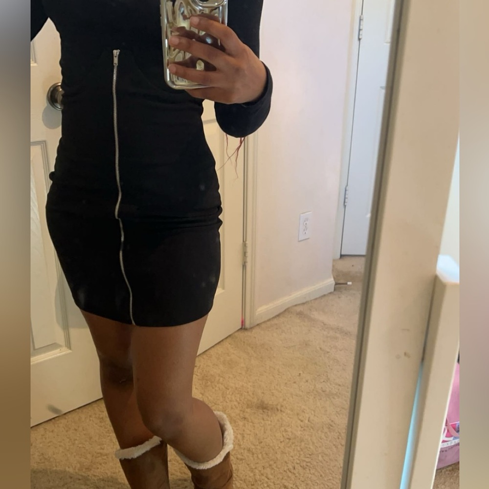 SHEIN High Waist Zip Front Skinny Skirt